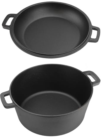 CCYLEZ Set di Pentole Padella in Ghisa, Padella Professionale Pesante da 10 Pollici con Manici a Doppia Assistenza, per il Ristorante da Domestica