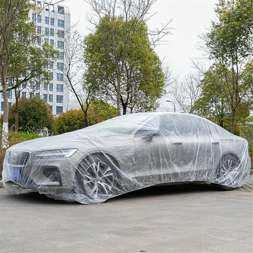 Funda Completa De PE Transparente Para Coche | Protector Impermeable Y Antipolvo | Funda Universal Para Exteriores Para SUV, Camionetas, Autocaravanas, Convertibles, Viajes, Con Protección Contra El H