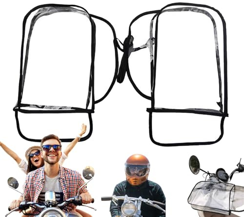 Protector Para Manillar De Bicicleta - Manoplas Transparentes Resistentes Al Agua, Cubierta Resistente | Estructura De Carcasa Resistente A Roturas Para Todo Tipo De Clima, Equipo De Protección