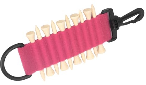 Sxhlseller 10 Tees Golf Tee Hållare med Krok Multifunktion Praktisk Bärbar Golf Carrier för Golfälskare Nylon Bamboooideae Material (Rose Red)