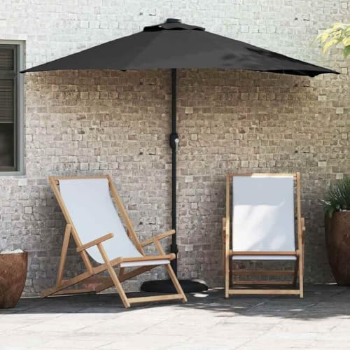 INLIFE Parasol de Jardin Noir 294 x 150 x 224 cm Tissu