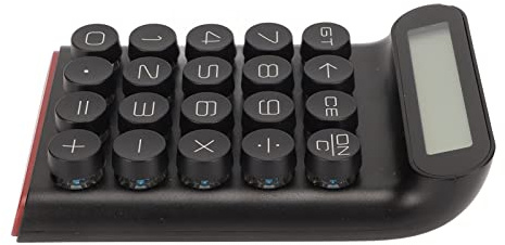 Generic Calculadora de Interruptor Mecánico, Batería Desmontable de 700 MAh, Calculadora de Interruptor Azul, Apagado Inteligente para Oficina (Black)