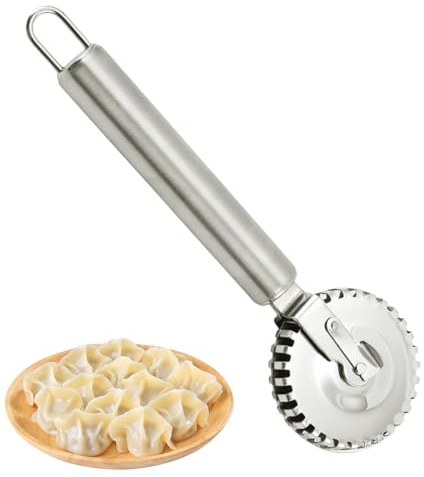 Rotella Per - Taglia Pasta Acciaio | Strumento Da Cucina Con Bordo Scanalato, Utensili Pasticceria Non Corrosivi | Cottura Al Forno, Ravioli, Dolci & Fatta In Casa