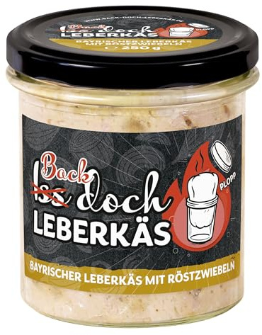 Iss doch Wurscht Bayrischer Leberkäse mit Röstzwiebeln, 250g Glas, 6 Stück, Traditionelle Rezeptur, Backofen-Snack
