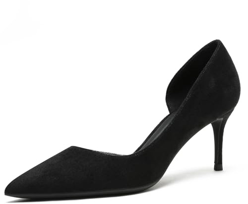 Negro,41 EU,Zapatos de tacón para Mujer de Noche Pumps de Fiesta Tacones de Aguja Punta Afilada con Lado Hueco Zapatos para Ocasiones Especiales Zapatos invitada Boda