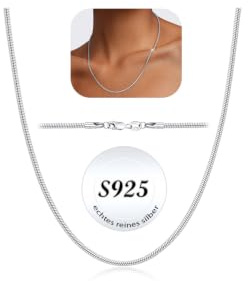 ZOERAY Cadena Plata 925 Mujer Collar Plata de Ley 925 Sin Colgante 1/1,5/2MM Ancho Gargantilla Plata Largos Collares de Serpiente Verano Joyería Regalos Originales Cumpleaños Mujer 40/45/50/55CM