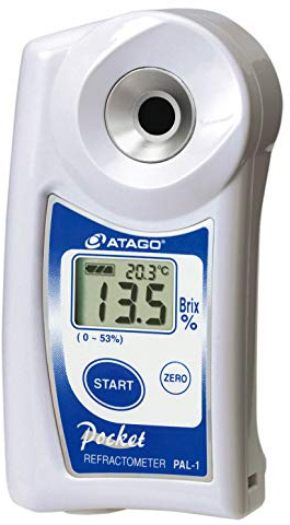 Atago 3810 PAL-1 Refractómetro digital de bolsillo, rango de medición del Brix (contenido/concentración de azúcar) de 0,0 – 53,0%