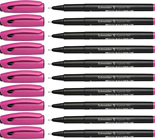 Schneider Topliner 967 Fineliner (Strichstärke 0,4 mm) 10 Stück, pink