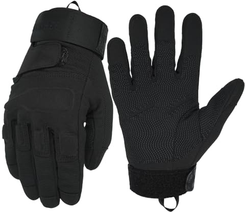 Seibertron S.O.L.A.G Sporthandskar för Vuxna eller Ungdomar – Fullfinger Touchscreen Outdoorhandskar, Svart, L