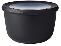 Mepal - Multi Bowl Cirqula Redondo - Recipientes para Alimentos con Tapa - Adecuado como Fiambrera Hermética para Frigorífico, Microondas y Congelador - Tapers para Comida - 1000 ml - Nordic black