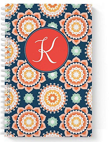 Gotcha Covered Notebooks Modern Floral Personalized Notebook/Journal, Laminated Soft Cover, 120 pages of your selected paper, lay flat wire-o spiral. Size: 5.5” x 8.5”. Made in the USA