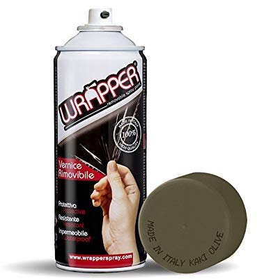 4R Quattroerre.it 16441 Wrapper Spray Khaki Olive matt | entfernbarer Lack für Karosserie | UV-Schutzfilm und Kratzschutz | Flüssigfolie Made in Italy