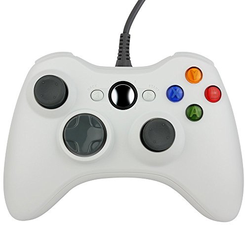 ameego Xbox 360 Game Controller USB Wired Gamepad Game Joystick Joypad for Microsoft & Windows PC (White)