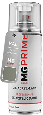 RAL 7033 Gris ciment/Cement grey mat satiné acrylique bombe aérosol 2C 400ml séchage rapide