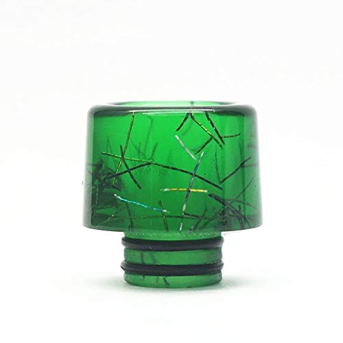 LITAO-EC, Forma De Seta Colorida Resina 510 Punta De Goteo para E-Cigarrillo 510 Atomizador Vaporizador Tanque RBA RTA RDTA,Sin Tabaco ni nicotina (Color : Green in Clear)