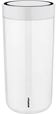 Stelton to-Go Click - Thermobecher, doppelwandige Isolierflasche - Rostfreier, auslaufsicherer Kaffeebecher/Teebecher mit Smart-Click-Deckel - Heiße & kalte Getränke - 0,4 Liter, Chalk