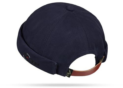 CLAPE Cotton Docker Hat Bonnet Marin Miki Bonnet de Docker Réglable Casquette sans Visière Worker Sailor Cap Beanie Skullcap Navy OG01