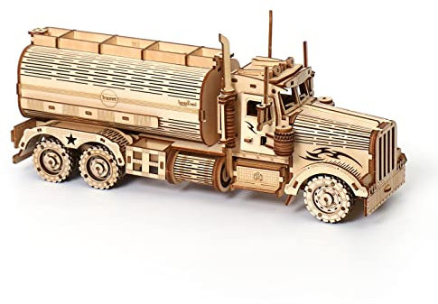 Cuteefun 3D Wooden Puzzle, Tanker Truck, Mechanical Model Kits for Adults to Build, Wooden Mechanical Construction Set, Gift for Birthday Father's Day