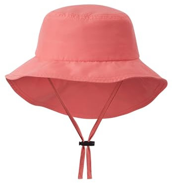 Reima Rantsu UV Sonnenhut Kinder - Breite Krempe, Schnellverschluss, Sommerhut für Kinder, Jungen und Mädchen, leichtes, atmungsaktives Polyester, maschinenwaschbar, Misty Red, 48