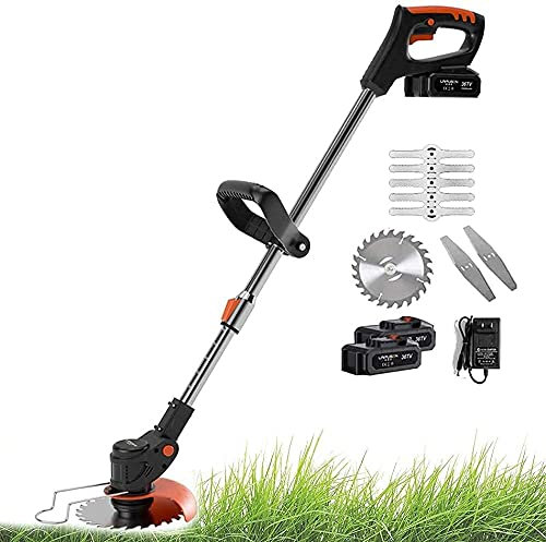 RALIRA Cortacésped eléctrico de 1800W con Cargador de batería de Litio de 36V, Cuchillas de Repuesto, Cortasetos para césped/Jardines/Corte de árboles/deshierbe