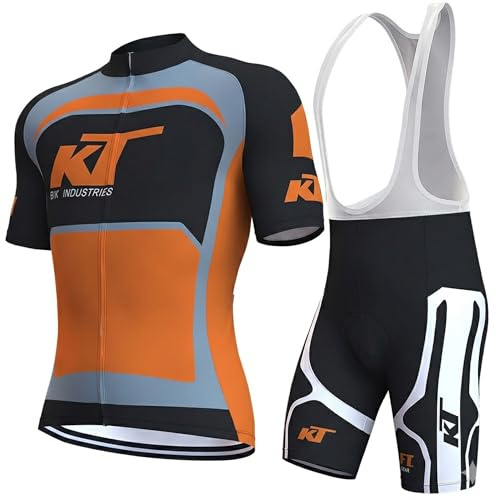 assocauicy Conjunto De Traje De Ciclismo Hombre,Maillot Cómodo Equipacion Ciclismo Hombre Verano Y Culotte con Almohadilla De Gel 4d