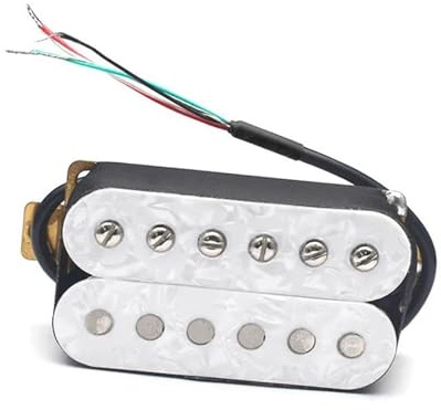 Gitarren-Tonabnehmer Weißer E-Gitarren-Humbucker, Verstellbar, Doppelspule Für 6-saitige E-Gitarre, Coil-Split-Pickup N7.5K/B15K (Color : Bridge Pickup)