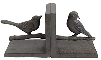 RUTAVM Buchstützen rutschfeste Buchstützen, dekoratives, rustikales Bücherregal-Dekor, Kunst-Buchstützen-Sets mit Vögeln auf Zweigen for Zuhause und Büro. bücherstützen