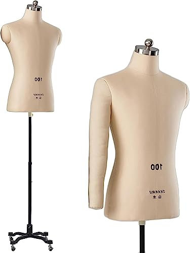 schneiderpuppe Schaufensterpuppe Mannequin Männliche Schaufensterpuppe für Designausbildung/Schneiden, Ansteckbare Schneiderpuppe mit weichem Arm for Clothing Shop Dresses ( Color : White , Size : XXL
