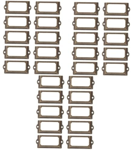OUNONA 36stücke Antike Metall Etikettenrahmen Für Vintage Label Holder Mit Schrauben Praktische Kartenhalter Für Schrank Und Dekoration