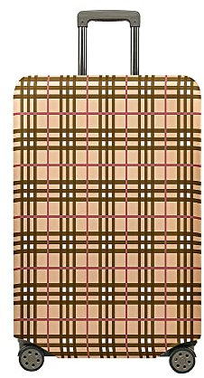 Highdi Karierter Druck Kofferschutzhülle, Elastisch Kofferhülle, Staubdichte Reisekoffer Hülle, Koffer Schutzhülle, Kofferhülle mit Reißverschluss, Waschbar Kofferschutz (Khaki,L (26-28 Zoll))
