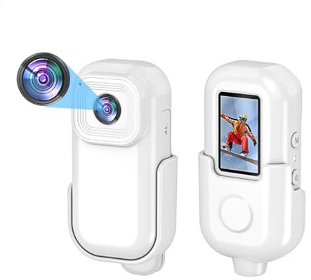 Yunir Action Camera, Action Camera WiFi con Pixel 1080P, Obiettivo Grandangolare da 140 Gradi, Memoria Espandibile Fino a 128G, Fotocamera Sportiva per Registrazione di Riunioni,
