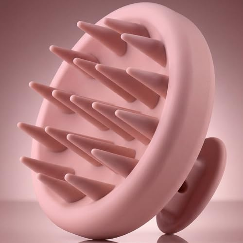 Premium Kopfhaut Massagebürste aus Silikon – Kopfmassage Bürste, Scalp Massager Brush für Haare & Haarwuchs, Haar Massagebürste Haare für Kopfhaut & Entspannung - Kopf Massage (Rosé Quarz)