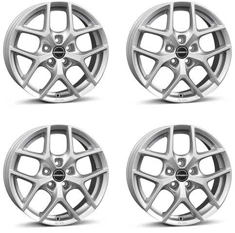 4x Borbet Felgen Y 6.5x16 ET43 5x100 crystal silver kompatibel mit VW Beetle Bora Golf Polo