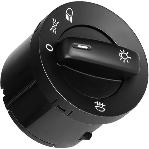 ANBOO Interrupteur de phare de voiture 1K0941431B Interrupteur à bascule noir pour VW Golf V (2003-2008), Passat, Touran, Golf 5, 6, Tiguan, Caddy, Passat B6