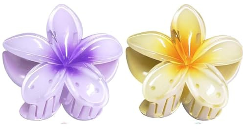 Pinza Pelo Flor Hawaianas,2 PCS Clips de Garras de Flores Clips de Garra para Mujeres y Niñas Pinzas para Cabello para Diario Fiesta Boda