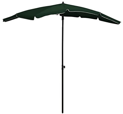 THOYTOUI Sonnenschirm, Angel schirmzelt Angelschirm Fishing umbrella Angel regenschirm Geeignet für Veranda Balkon Terrasse Garten mit Mast 200x130 cm Grün