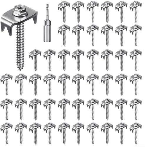 Lot de 50 clous de fixation en forme de en acier inoxydable pour clôtures de jardin et clôtures barbelées