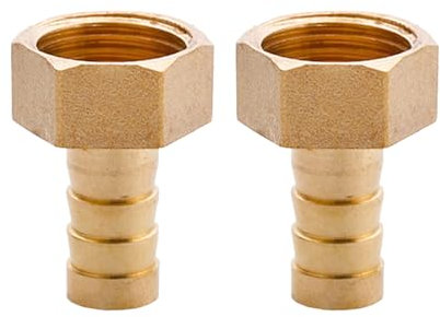 2 accesorios de latón para manguera de púas, adaptador de conector de manguera de cola de púas BSP de 1/2 pulgada, junta acopladora de manguera de jardín para combustible, aire, gas, agua, aceite (12