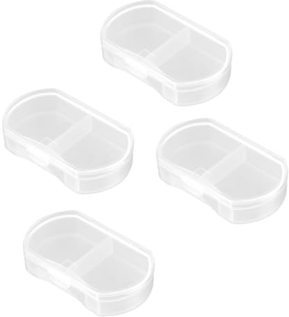 Healeved 4 Stück Kleine Medikamentenbox Pillendose 2 Fächer Transparent Dicht Schließend Tragbar Für Reisen Handtasche Tablettenfach Für Unterwegs