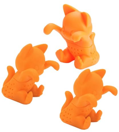 Cabilock 3 Pièces Filtre à Thé Pour Chat Passoire Réutilisable Infuseur Forme De Chat Filtre à Boule De Thé Maille