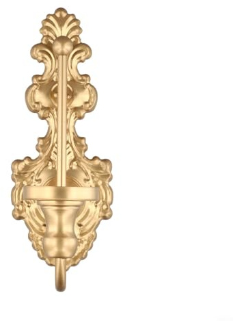 Entgoinggo Wandkerzenhalter, Kerzenleuchter, Wandkunst, Vintage-Kerzen-Wanddekoration, Gusseisen-Wandhalterung, Kerzenhalter für Wohnzimmer, Heimdekoration (Gold)