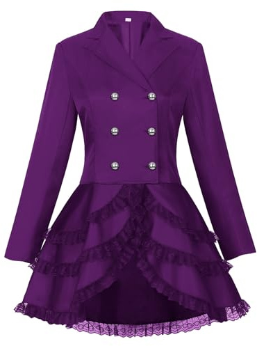 Cexiakong Veste de pirate steampunk pour femme, style médiéval, gothique, frack, victorien, en dentelle noire, pour Halloween, tenue pour femme, grandes tailles, avec corset, steampunk, viking