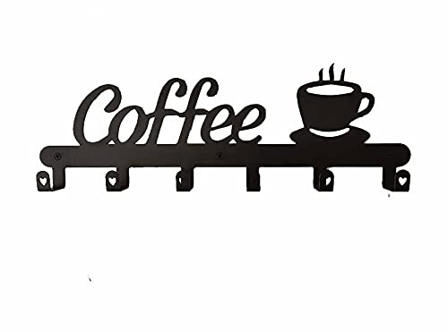 Cetfuro Supporto per Tazza da caffè Un Parete, Segno per Bar, Porta Tazze da caffè, Gancio per Tazza con Segno di caffè, Supporto per Tazza da caffè
