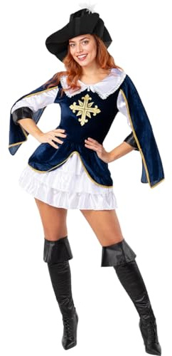 Funidelia | Damen Musketier Kostüm für Damen Musketiere, Schwertkämpfer - Kostüm für Erwachsene & Verkleidung für Partys, Karneval & Halloween - Braun