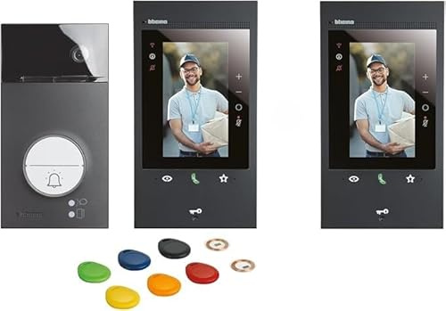 BTICINO, Flex‘ONE-Set mit zwei Classe 300EOS with Netatmo Innenstellen & einer Linea 3000, smarte Wi-Fi-Video-Innenstelle mit integrierter Alexa, 5, 2-Draht-Technik, 363926 & 344884