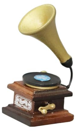 TOYANDONA Miniature Gramophone Vintage Décoratif pour Maison De Poupée Accessoire Phonographe pour Miniature Maison Et Détails Paysagers