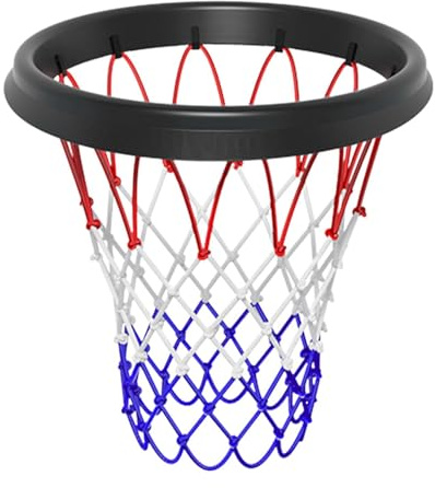 Basketball Net, Portable Basketball Hoop Net Replacement, Removable Basketballs Nets Frame, Woven Tricolour Nets, Easy Install, Anti Whip Basketballs Netting Hoop, for Indoor And Outdoor