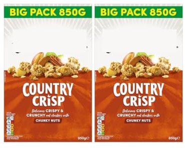 Fakhri Country Crisp Chunky Nuts – Pack of 2 (2 x 850g) | Crunchy Breakfast Cereal | High Fiber | Nut Mix | Family Size | No Artificial Flavors