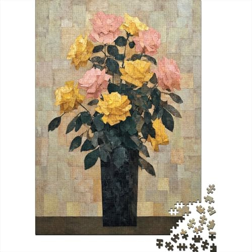 Un Bouquet de Fleurs Puzzle Puzzle en Bois 1000 Pièces Puzzles pour Adultes Jeu Educatif Challenge Toy 1000pcs (75x50cm)