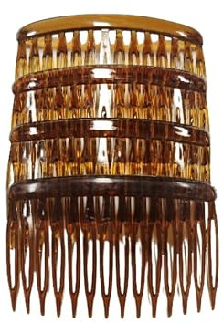 Set of 4 Brown/Tort Plain Plastic Hair Combs Slides 7 cm (2.8) Bridal Accessory
